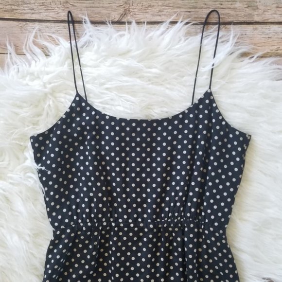 NWOT J. Crew 100% Silk Blouson Midi Dress in Polka Dot Black - Sz 2/XS - Picture 3 of 5